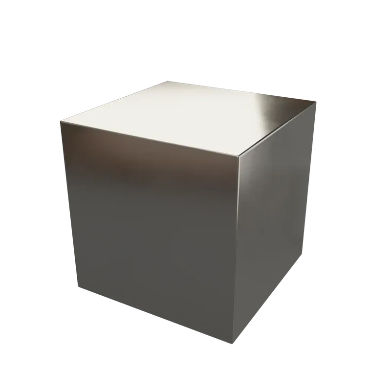 Silver cube at 140.5 mm edge